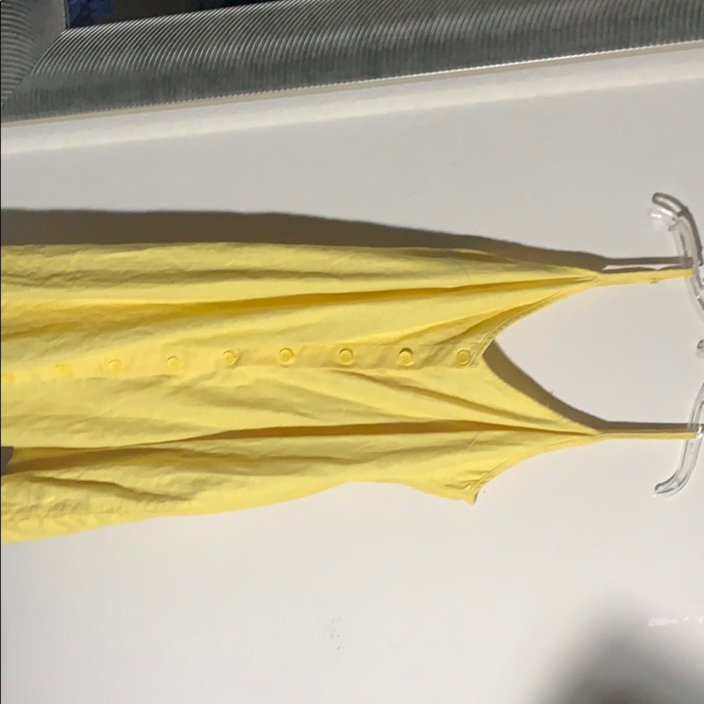 yellow button up dress